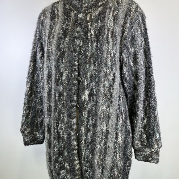 Vintage 80s Lilly of California Wool Blend Knit Cardigan Sweater Petite Small - Picture 2 of 10